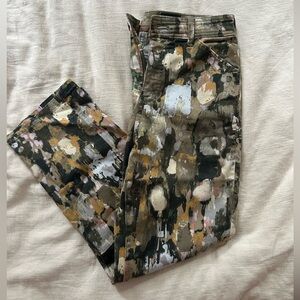 Pilcro Paint Splattered Capri Jeans